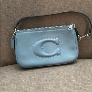 Coach Sky Blue Leather Wristlet